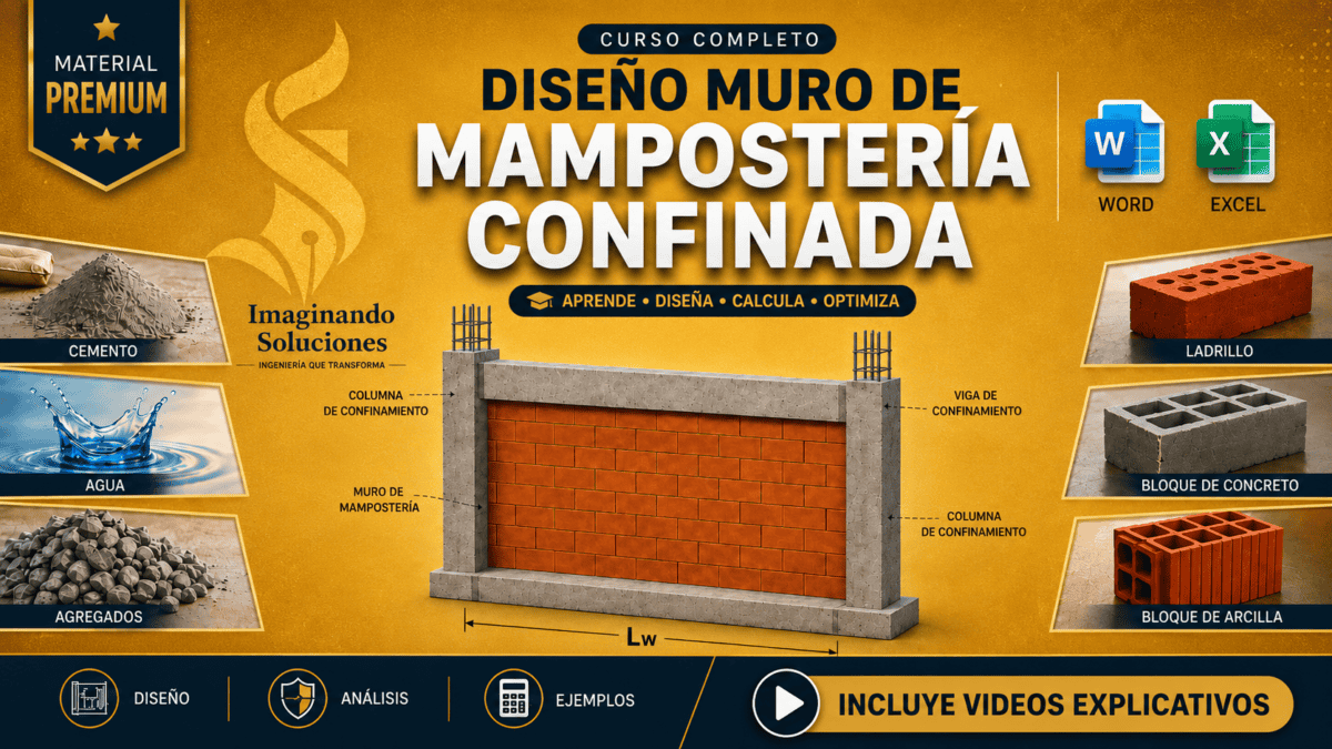 Curso completo de diseño de muro de mampostería conineda en Imaginando Soluciones.