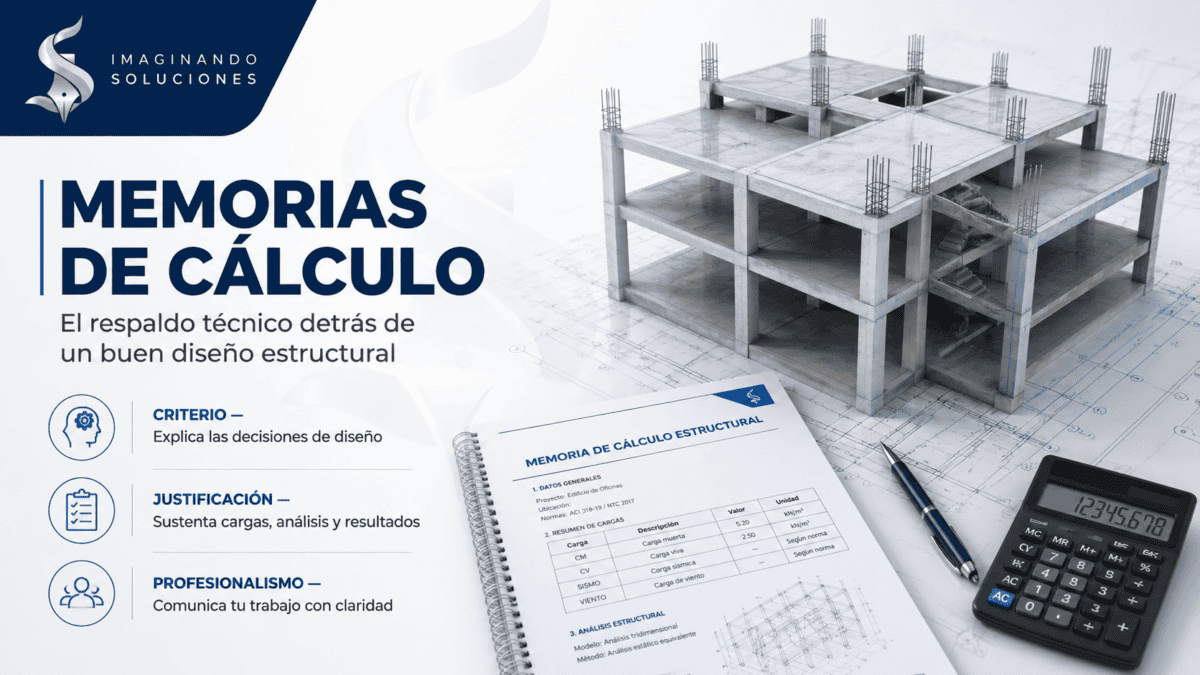 Modelo de estructura de concreto con memoria de cálculo y calculadora.