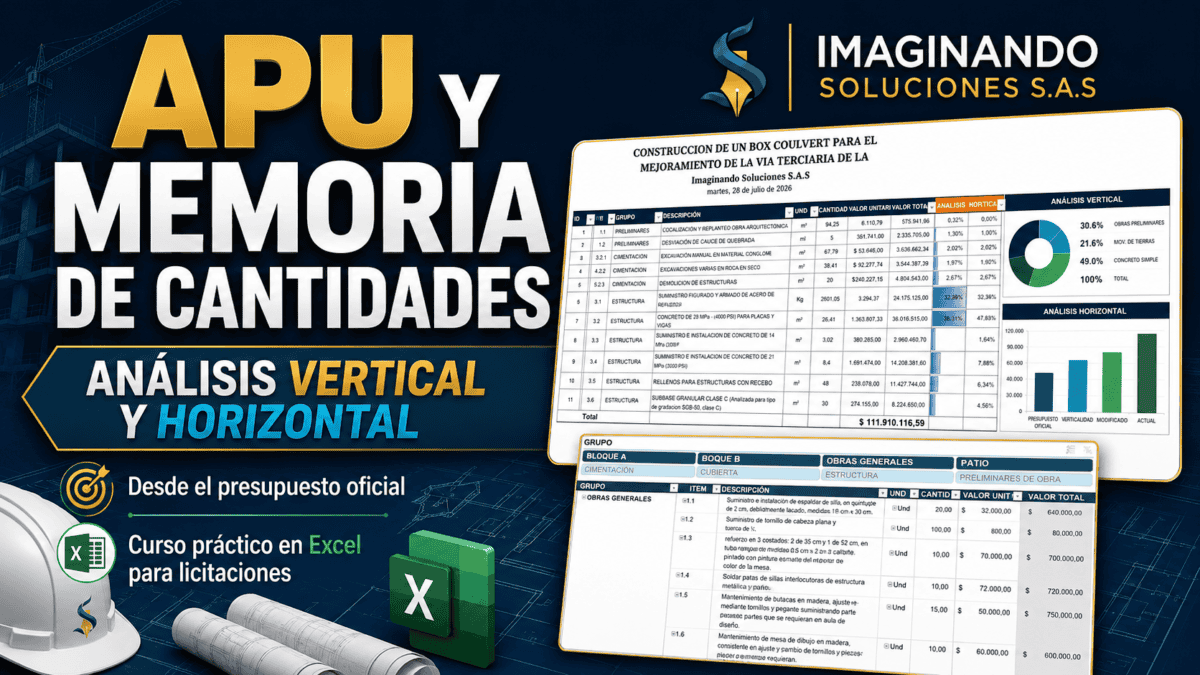 Informe de análisis vertical y horizontal de APU y memoria de cantidades.